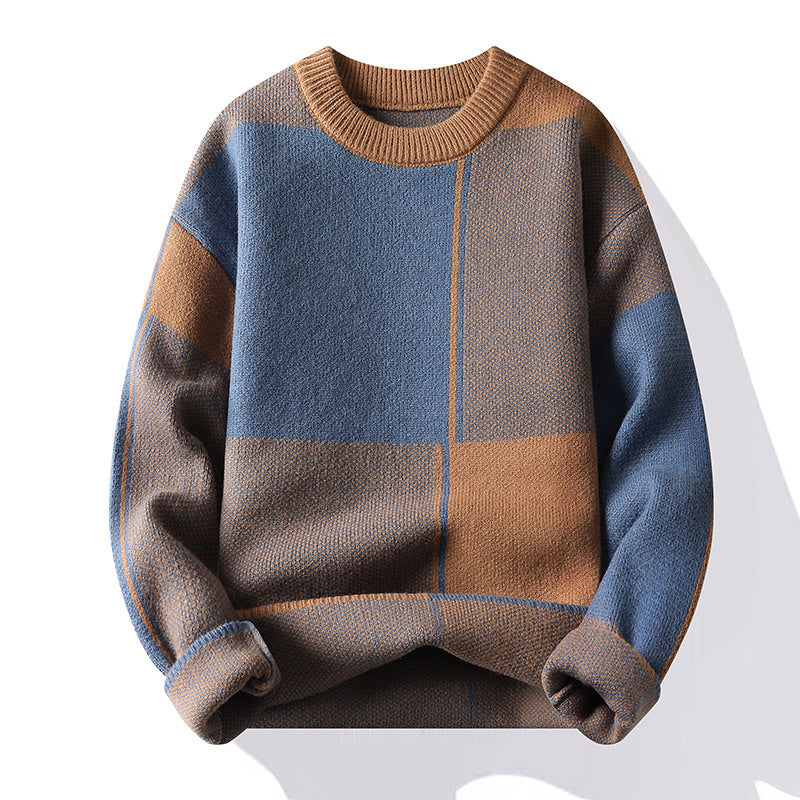 Frederick Ainsley | Ribbed Colourblock Crew Neck Sweater For Men