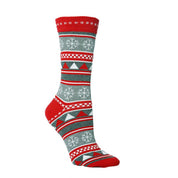 Merry Stride | Chaussettes de Noël rouges à visage de renne pour femmes