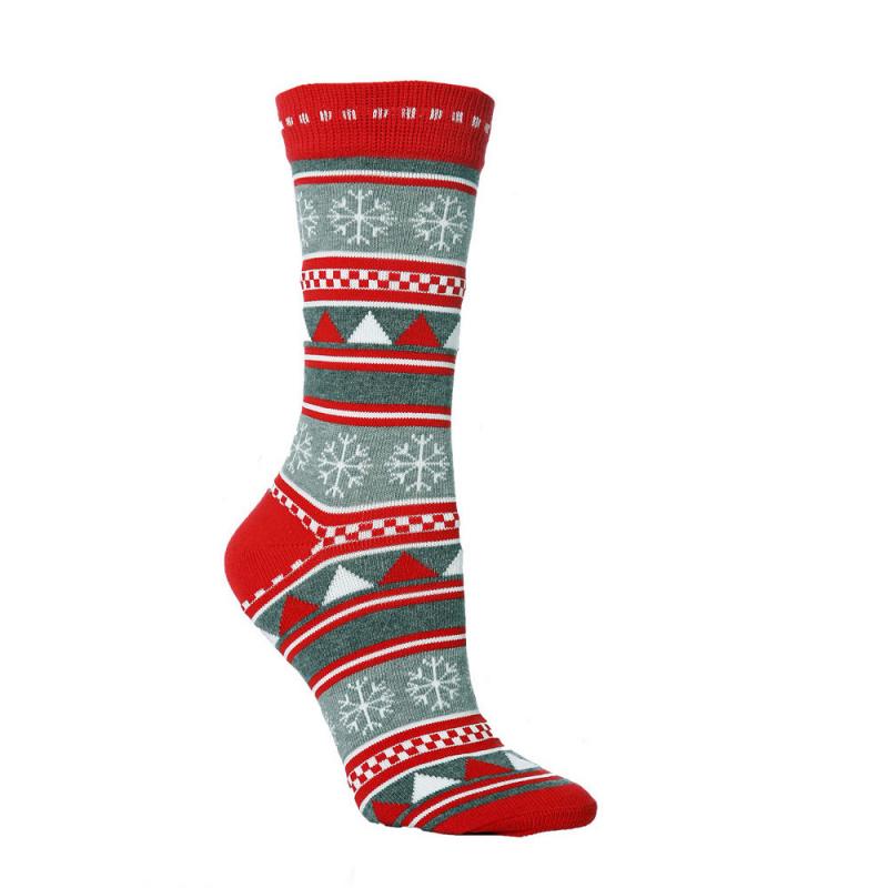 Merry Stride | Chaussettes de Noël rouges à visage de renne pour femmes
