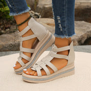 Tabitha Green | Black Gladiator Platform Sandals with Rhinestone Sole