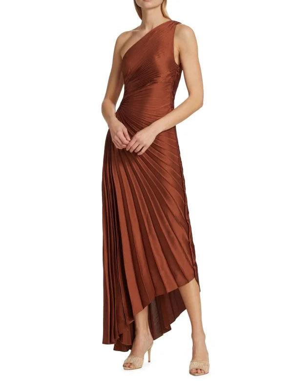 Seraphina Laurent | Pleated One-Shoulder Maxi Dress
