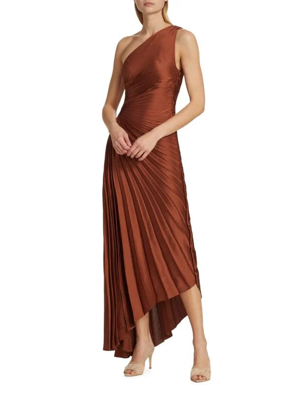Seraphina Laurent | Pleated One-Shoulder Maxi Dress