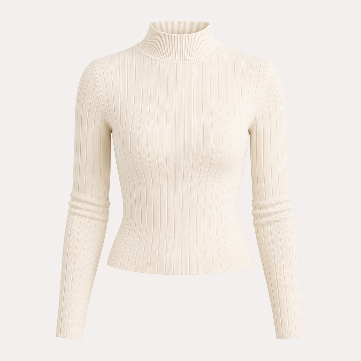 Daisy Williams | Ribbed Mock Neck Knit Sweater
