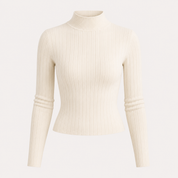 Daisy Williams | Ribbed Mock Neck Knit Sweater