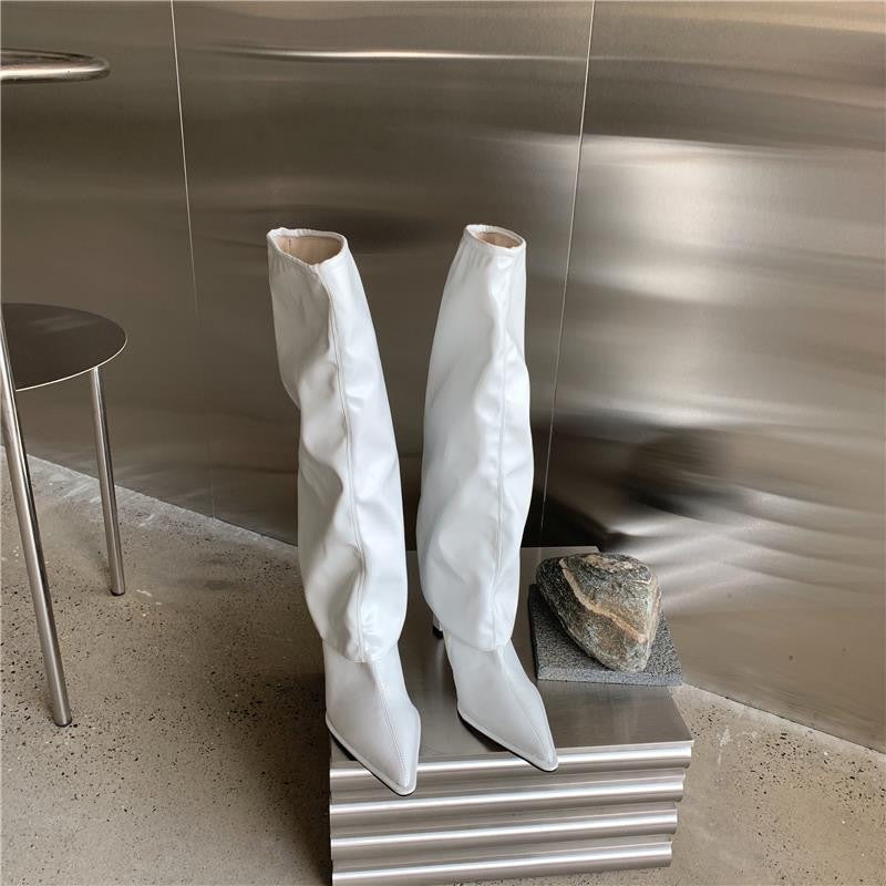 Millicent Hall | Bottes montantes à talon aiguille vernies