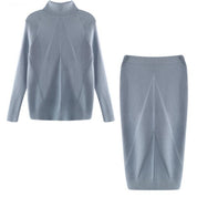 Eleanor Scott | Ensemble pull en maille à col roulé et jupe midi