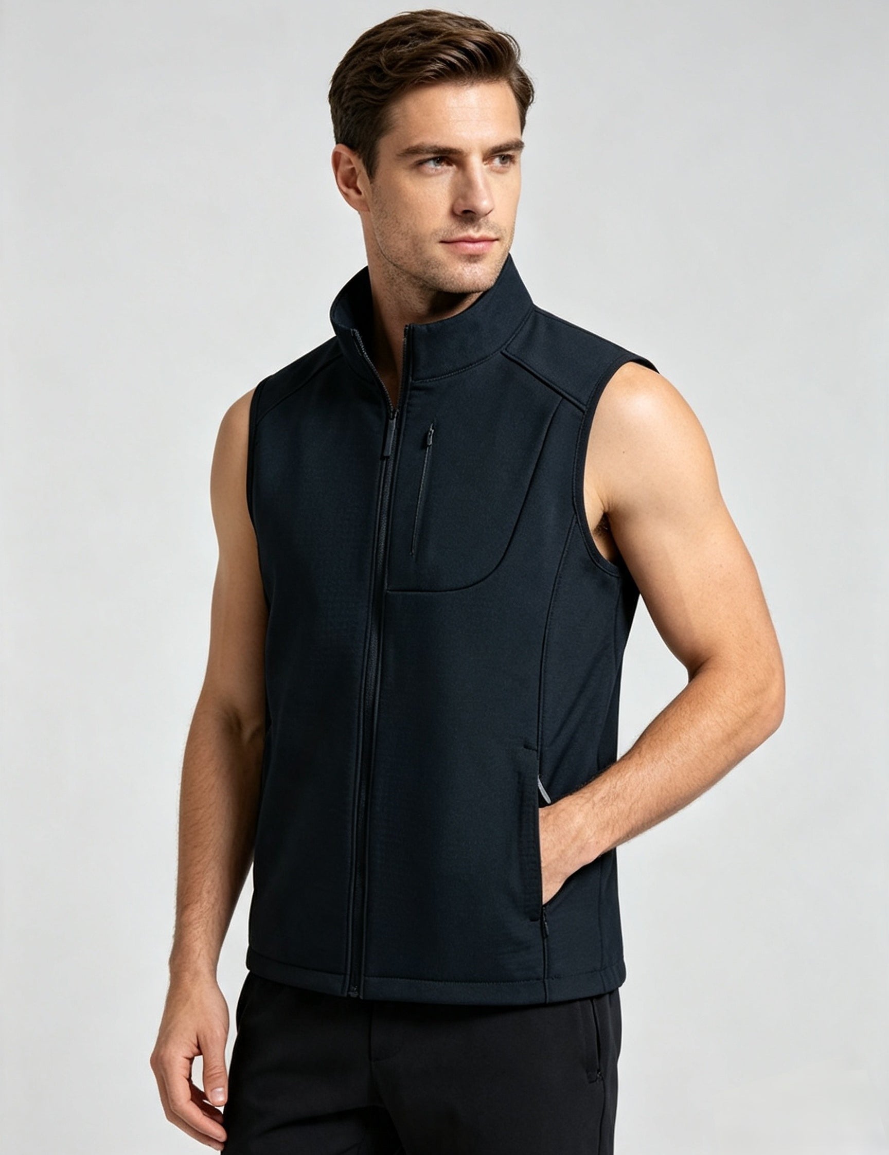 Freya Stanton | Fleece-Lined Softshell Vest in Matcha Green