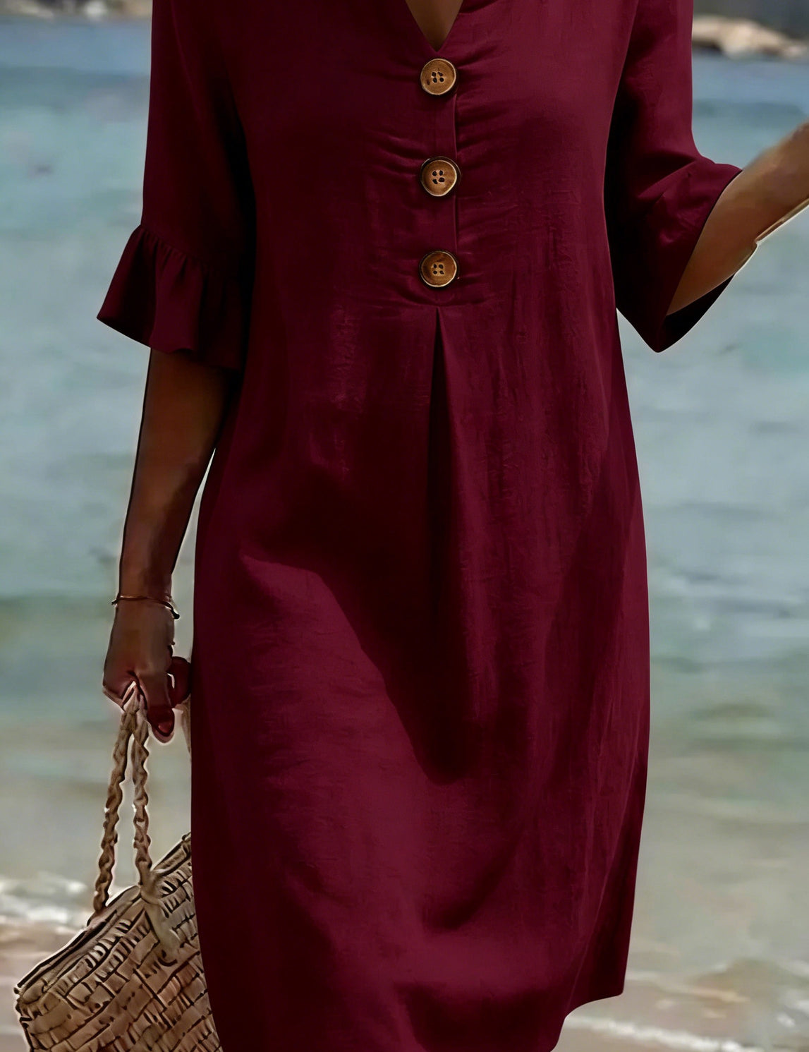 Margot Lefèvre | Cotton Midi Dress with Button Detail