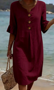 Margot Lefèvre | Cotton Midi Dress with Button Detail