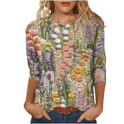 Rosie Fairbank | T-shirt z kwiatowym nadrukiem 3D