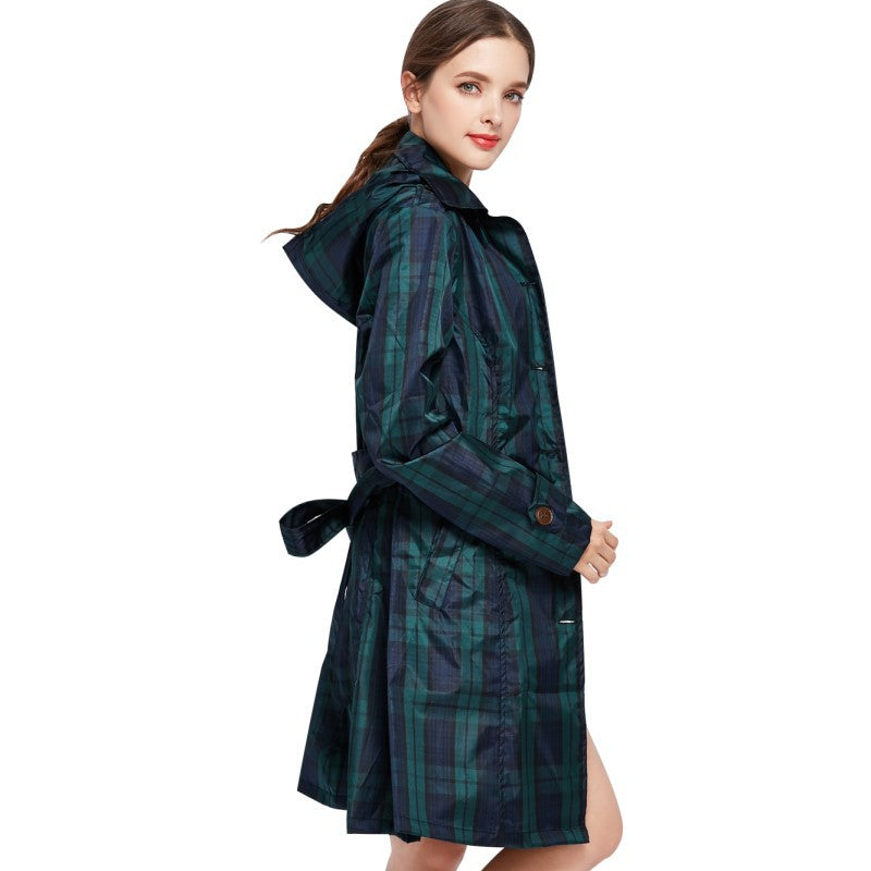 Felicity Robertson | Tartan Hooded Rain Coat Classic Plaid