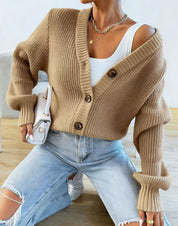 Poppy Edwards | Knitted Button-Front Cardigan