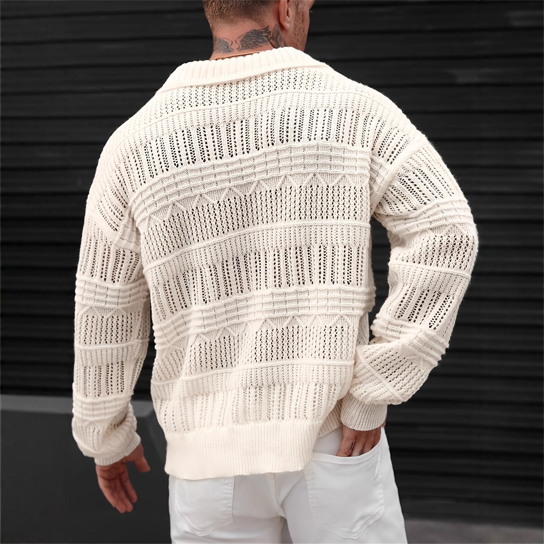 Marcus Whitmore | Pull polo en maille crochetée