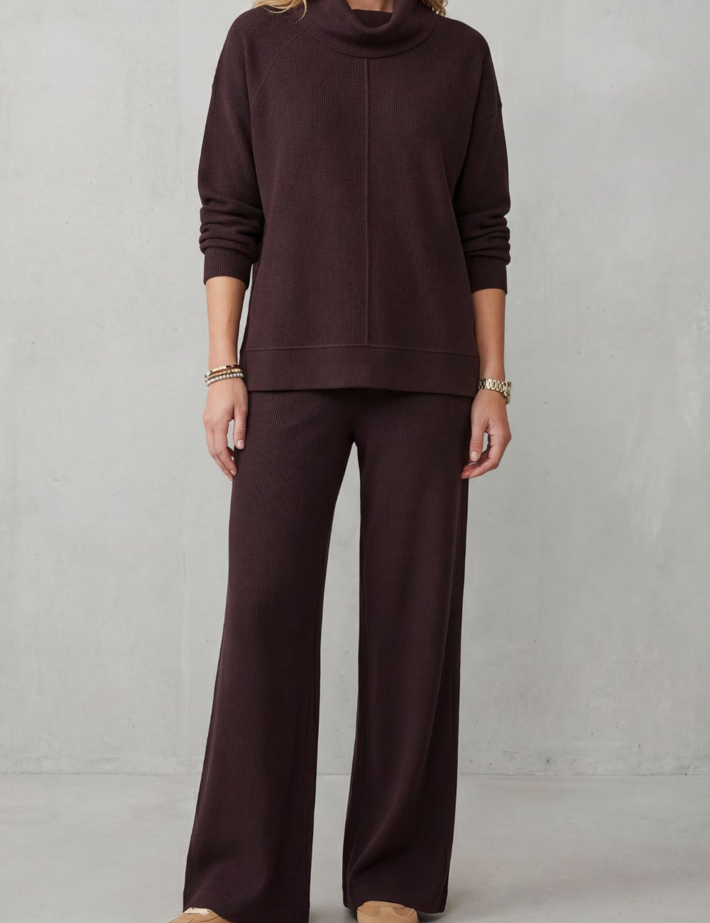 Tabitha Langford | Luverra Knit Lounge Set – Turtleneck & Wide-Leg Trousers