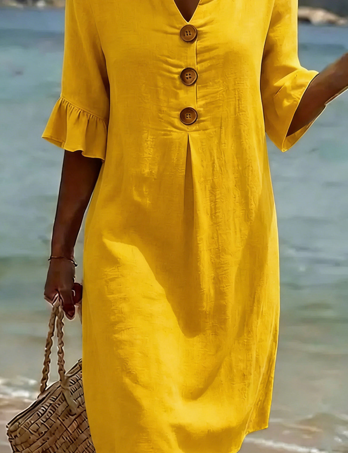 Margot Lefèvre | Cotton Midi Dress with Button Detail
