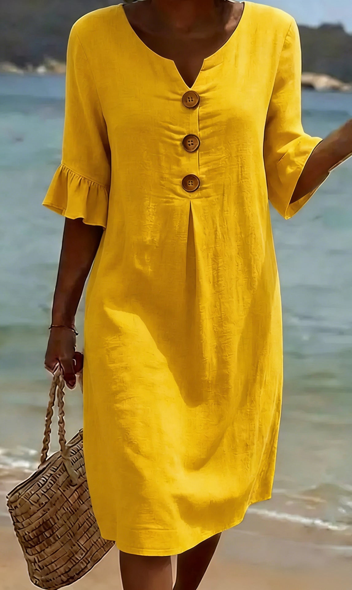 Margot Lefèvre | Cotton Midi Dress with Button Detail
