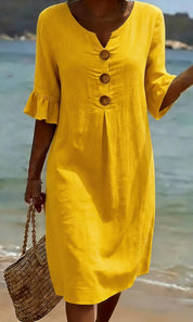Margot Lefèvre | Cotton Midi Dress with Button Detail