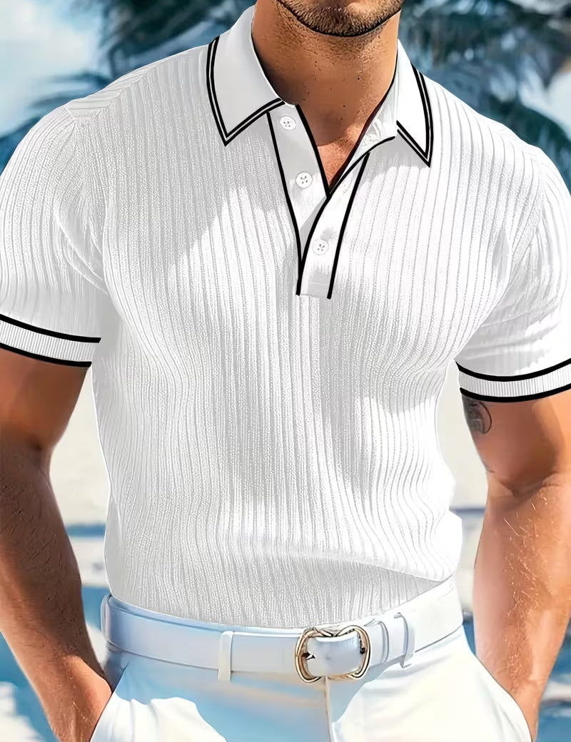 Sebastian Morris | Color-Blocked Short Sleeve Polo Shirt