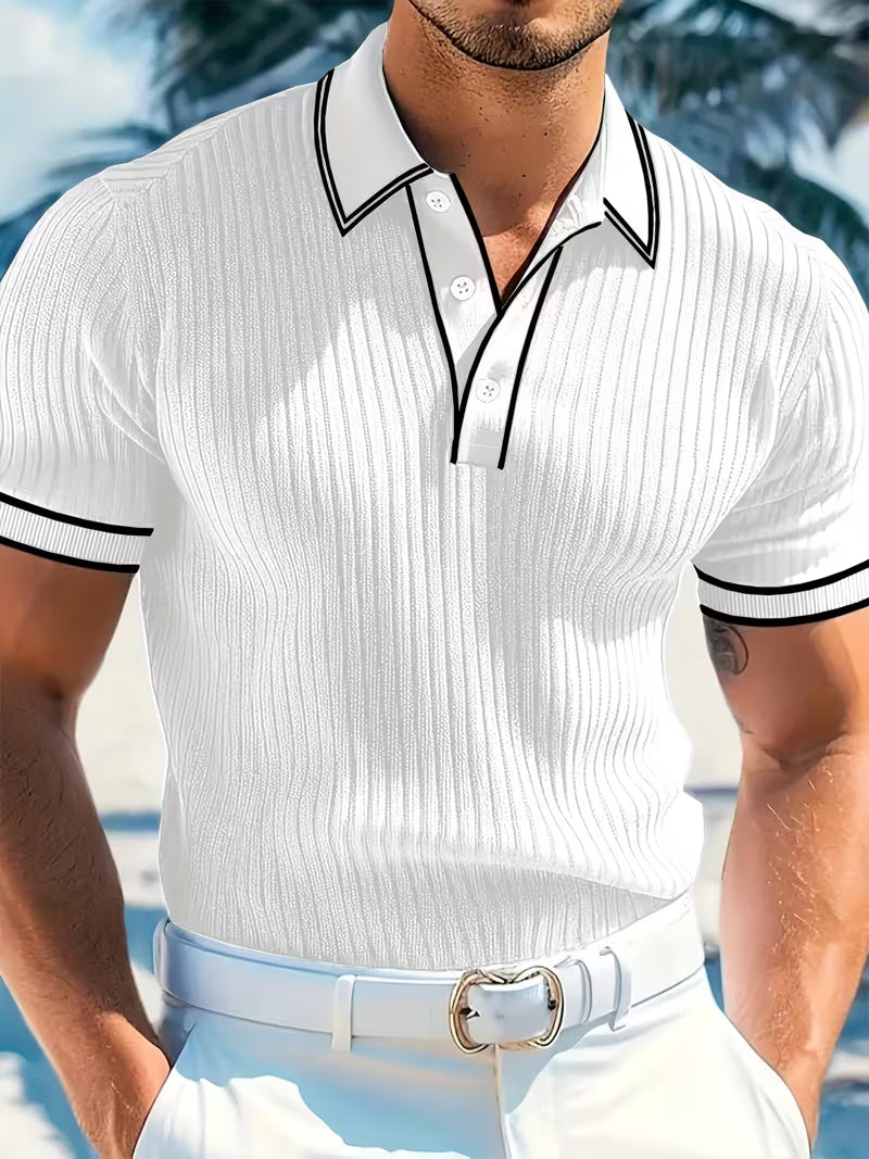 Sebastian Morris | Color-Blocked Short Sleeve Polo Shirt