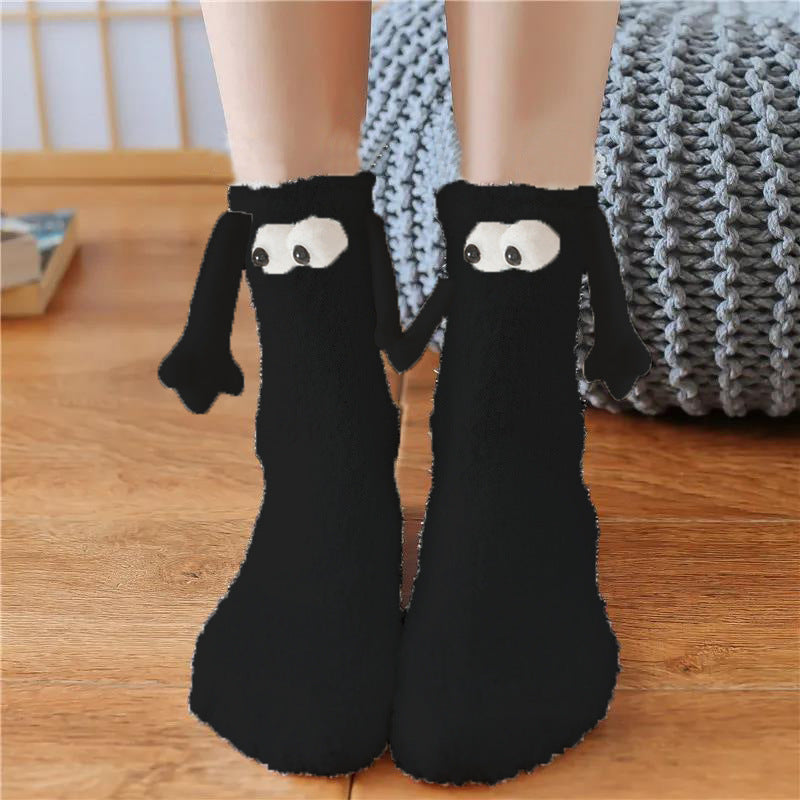 Toasty Toes | Czerwone świąteczne skarpetki damskie z nadrukiem Świętego Mikołaja