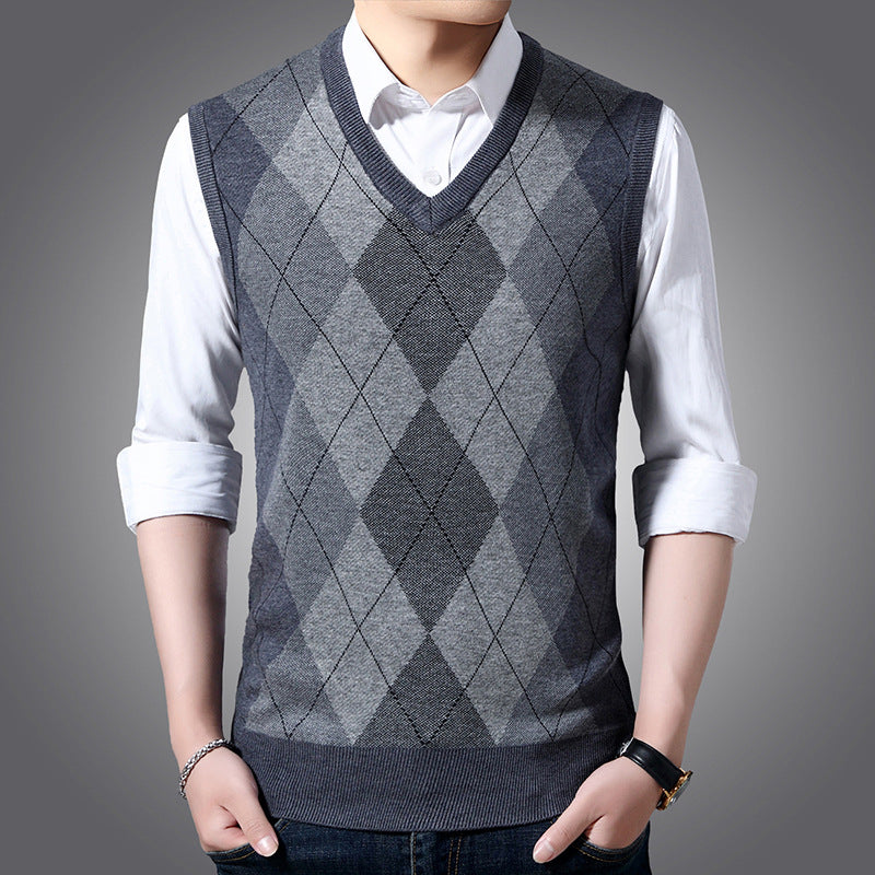 Gareth Osmond | Argyle Knit Wool Sweater Vest