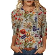Rosie Fairbank | T-shirt z kwiatowym nadrukiem 3D