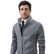 Callum Bramwell | Diamond-Pattern Knit Cardigan With Zip Front