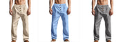Fletcher Brown | Men's Linen-Blend Beach Trousers with Drawstring Waist