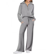 Emma Jones | Half-Zip Ribbed Loungewear Set