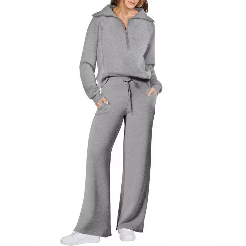 Emma Jones | Half-Zip Ribbed Loungewear Set