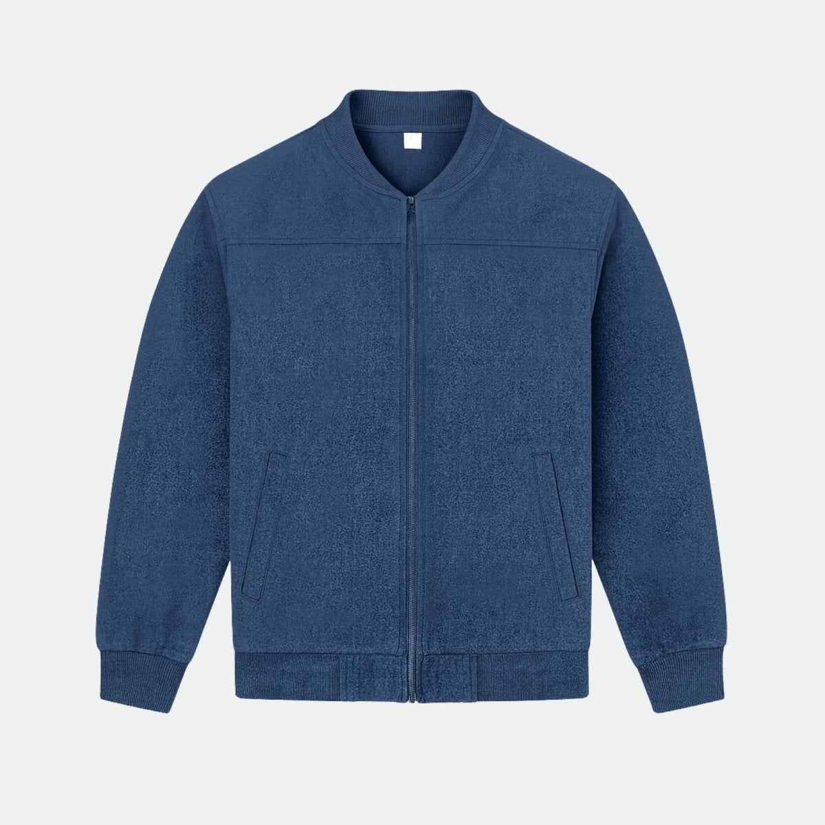 Adrian Beaumont | Microsuede Bomber Jacket with Refined Edge (Blue)
