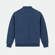 Adrian Beaumont | Microsuede Bomber Jacket with Refined Edge (Blue)