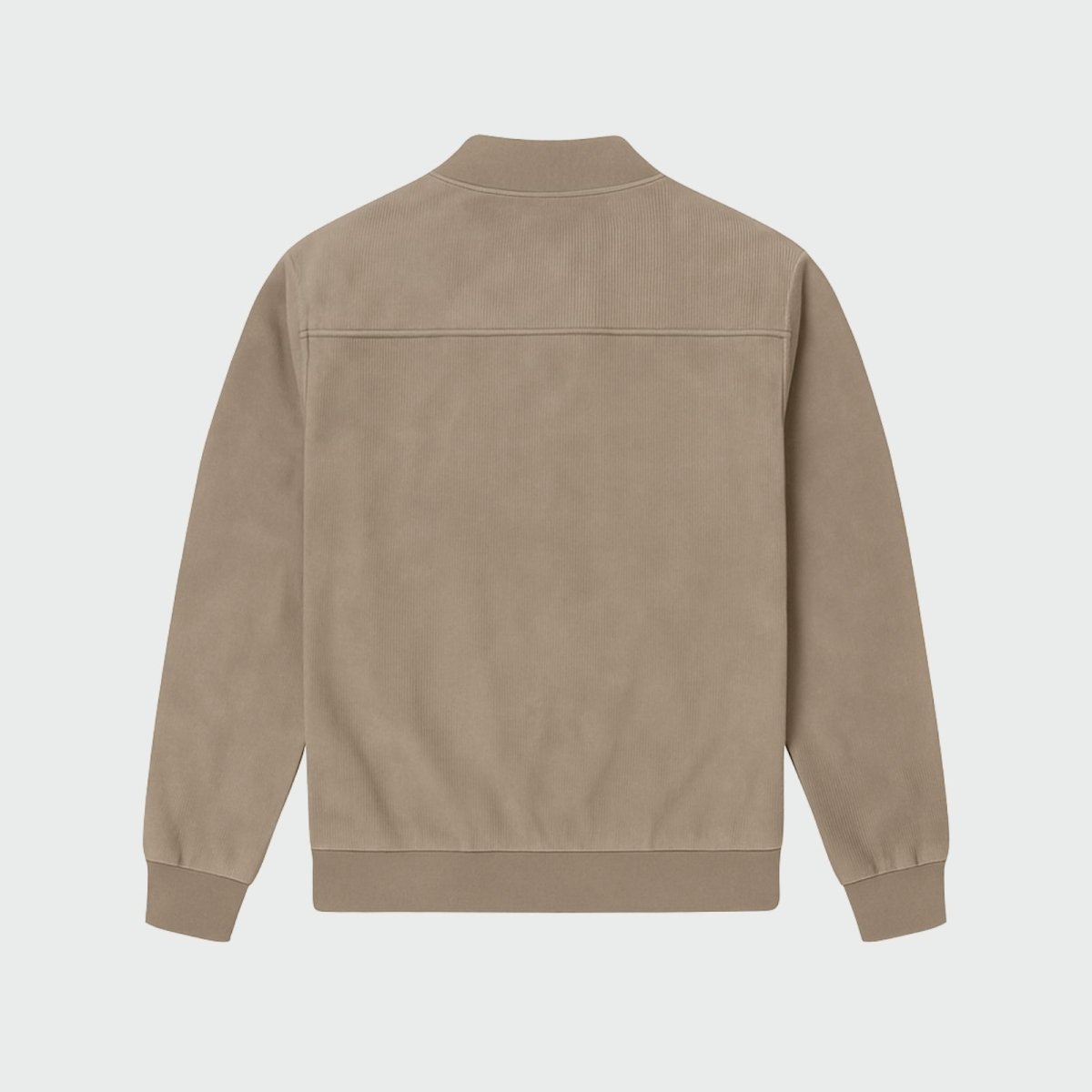 Adrian Beaumont | Microsuede Bomber Jacket with Refined Edge (Khaki)