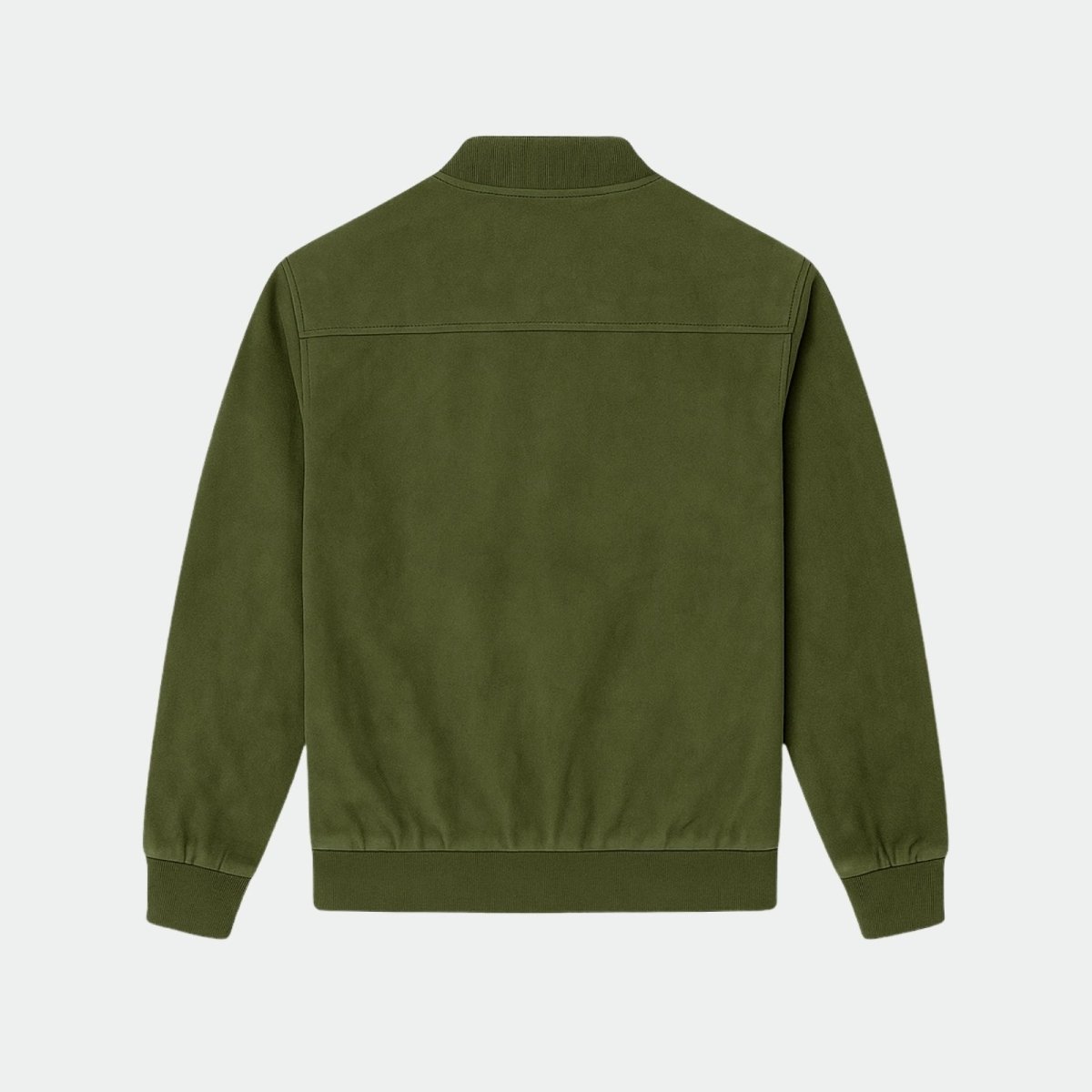 Adrian Beaumont | Microsuede Bomber Jacket with Refined Edge (Olive Green)