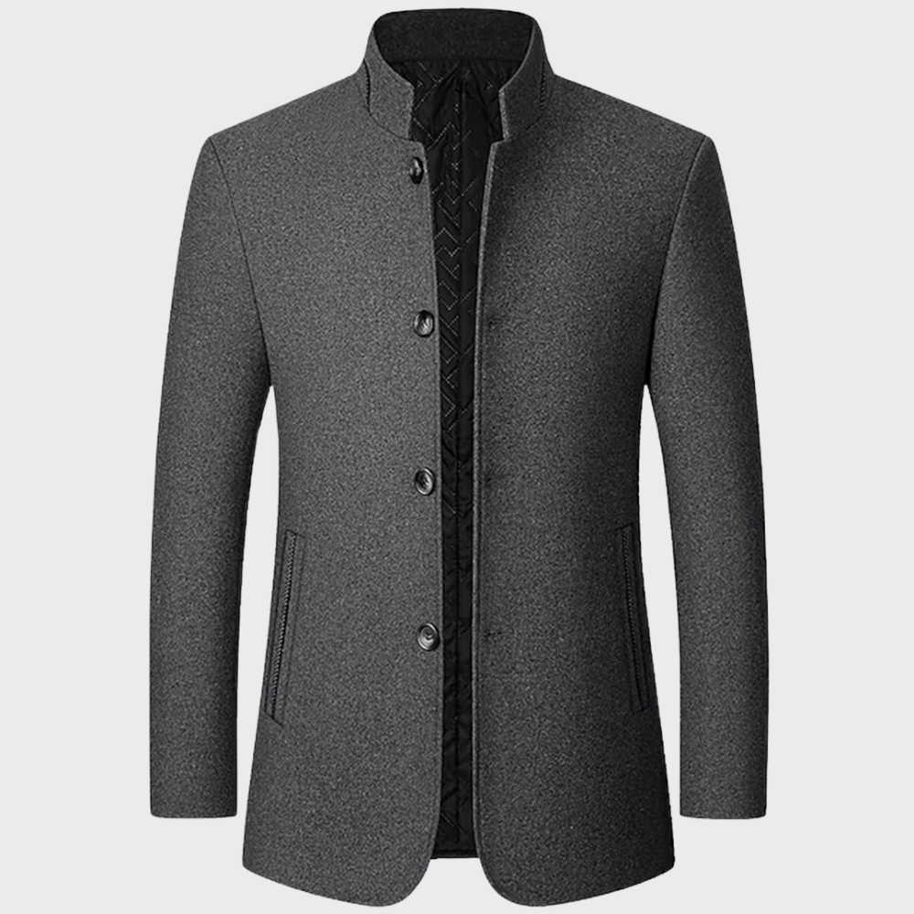 Adrian Pierce | Men’s Stand Collar Wool Coat