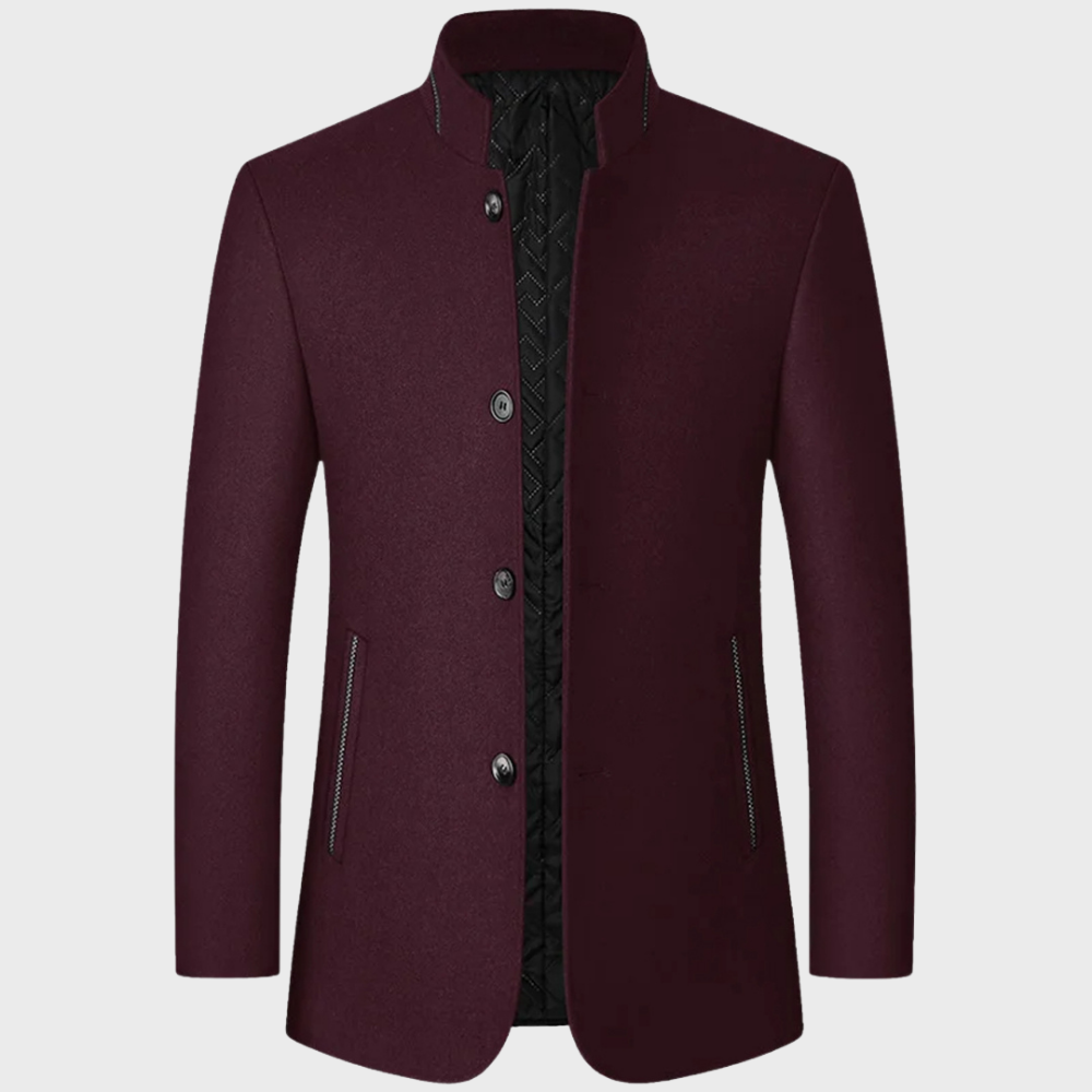 Adrian Pierce | Men’s Stand Collar Wool Coat