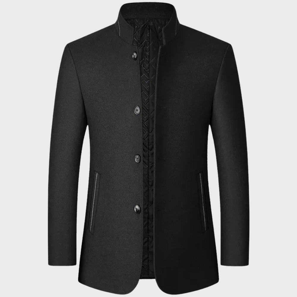 Adrian Pierce | Men’s Stand Collar Wool Coat
