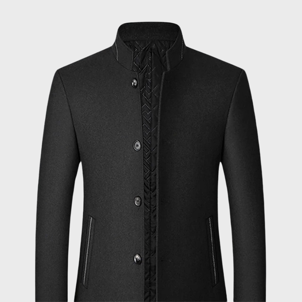 Adrian Pierce | Men’s Stand Collar Wool Coat