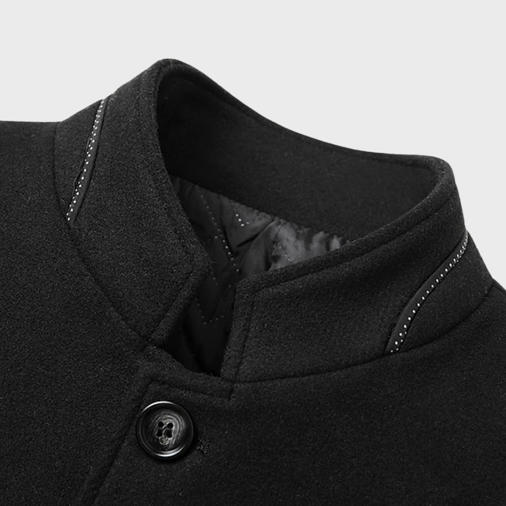 Adrian Pierce | Men’s Stand Collar Wool Coat