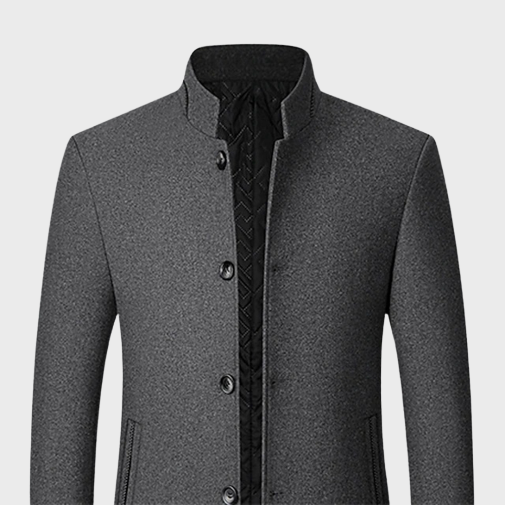 Adrian Pierce | Men’s Stand Collar Wool Coat