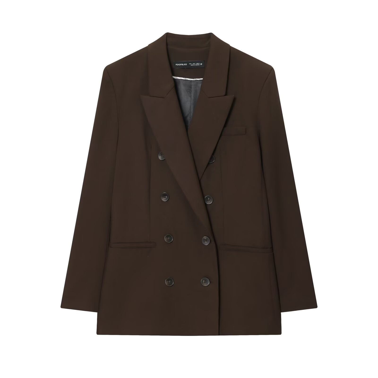 Adrienne Solvay | Chocolate Brown Double Breasted Blazer Tailored Set