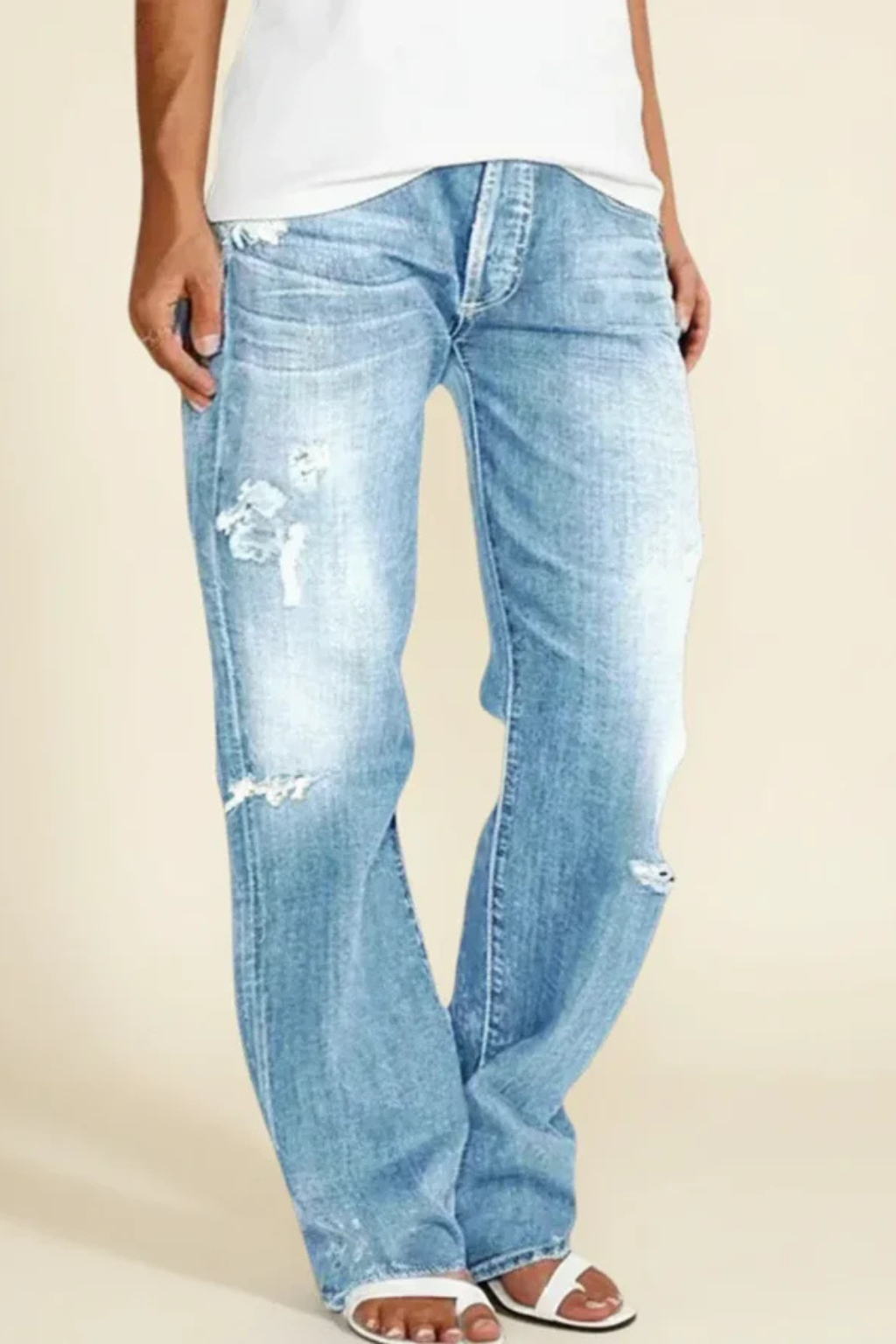 Alessandro Vieri | Distressed Denim Boyfriend Jeans For Women