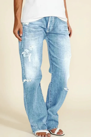 Alessandro Vieri | Distressed Denim Boyfriend Jeans For Women