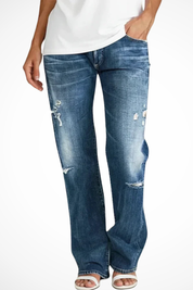 Alessandro Vieri | Distressed Denim Boyfriend Jeans For Women