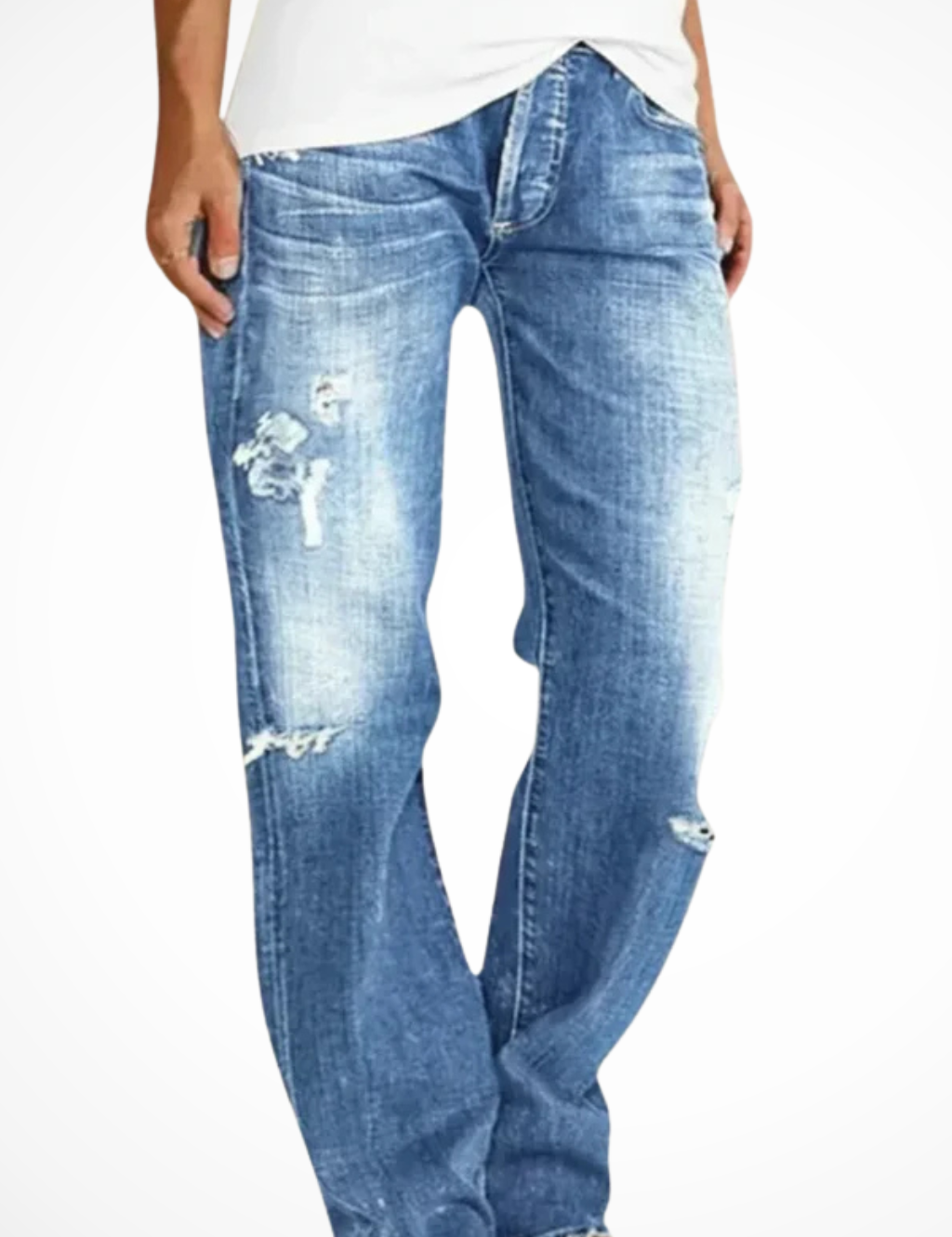 Alessandro Vieri | Distressed Denim Boyfriend Jeans For Women