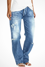 Alessandro Vieri | Distressed Denim Boyfriend Jeans For Women