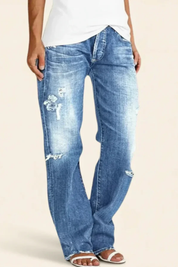 Alessandro Vieri | Distressed Denim Boyfriend Jeans For Women
