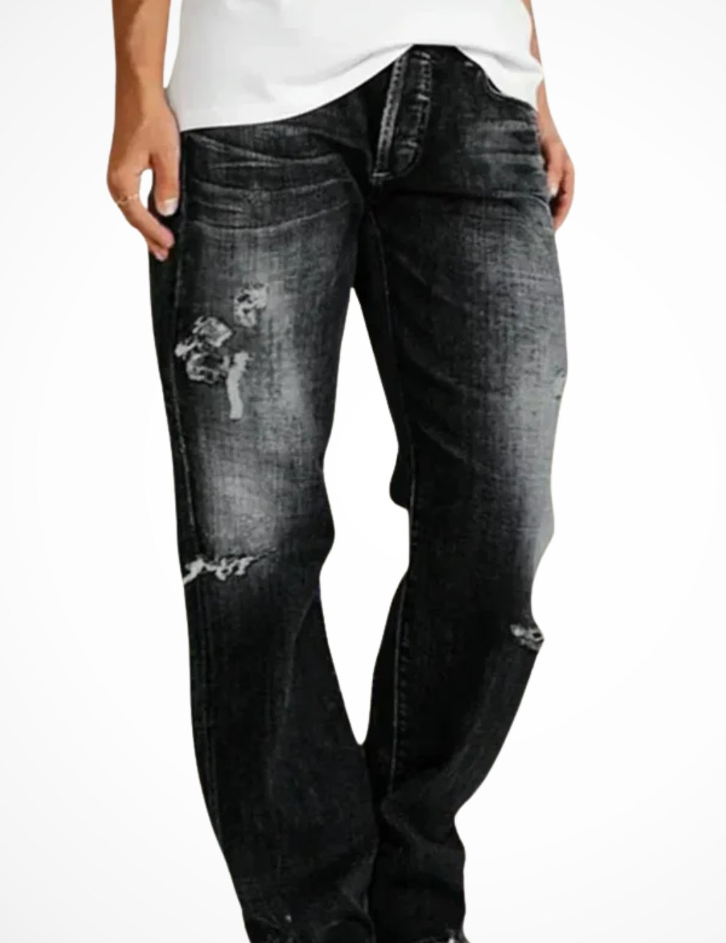 Alessandro Vieri | Distressed Denim Boyfriend Jeans For Women