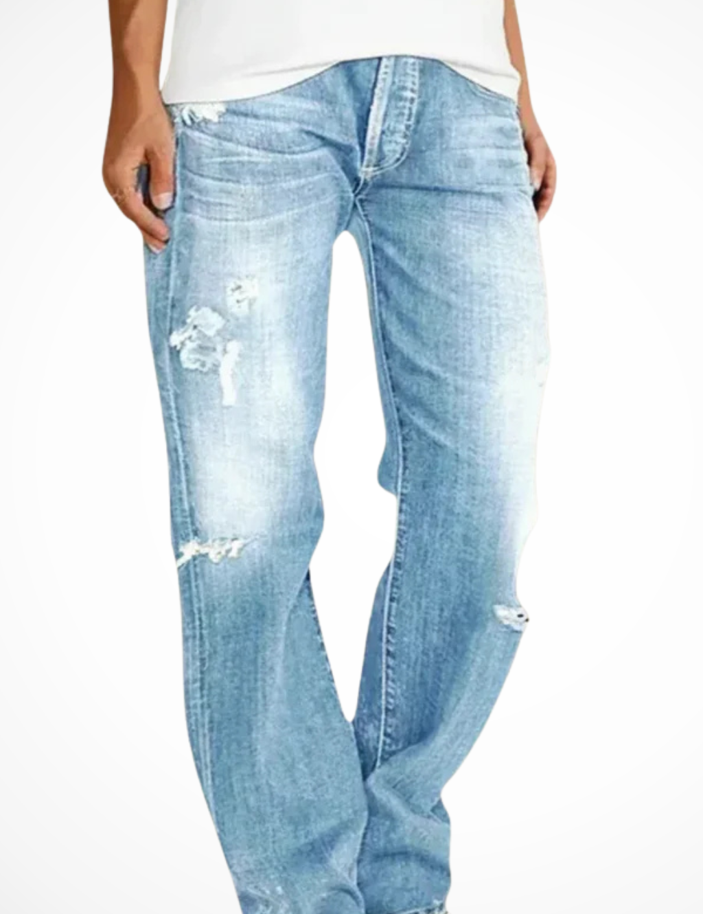 Alessandro Vieri | Distressed Denim Boyfriend Jeans For Women
