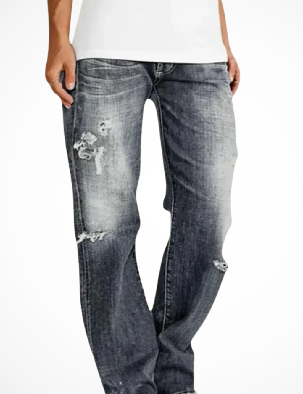 Alessandro Vieri | Distressed Denim Boyfriend Jeans For Women
